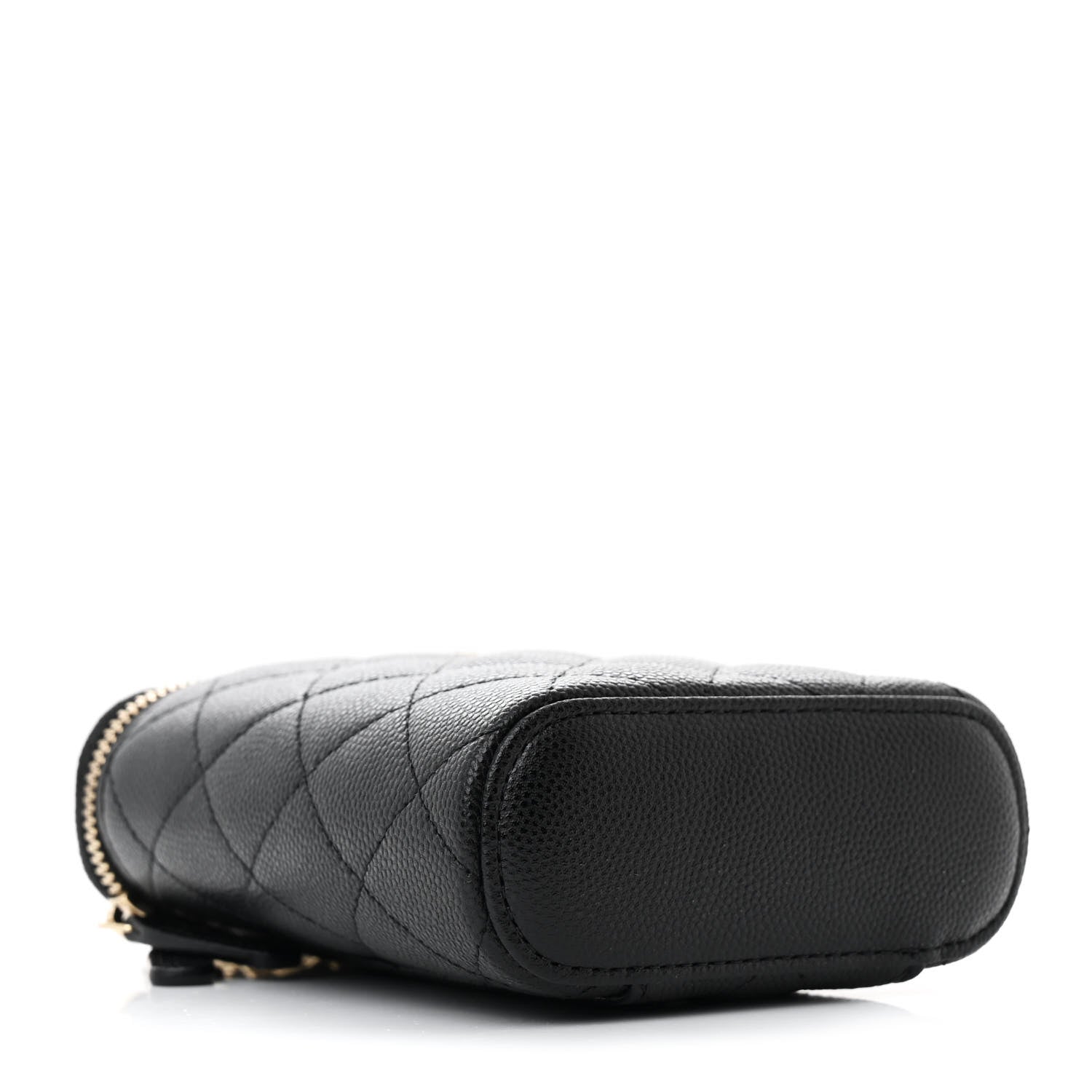 Chanel Caviar Quilted Small Vertical Coco Beauty Vanity Case With Chain Black 4 of 11
