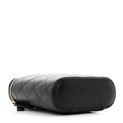 Chanel Caviar Quilted Small Vertical Coco Beauty Vanity Case With Chain Black 4 of 11