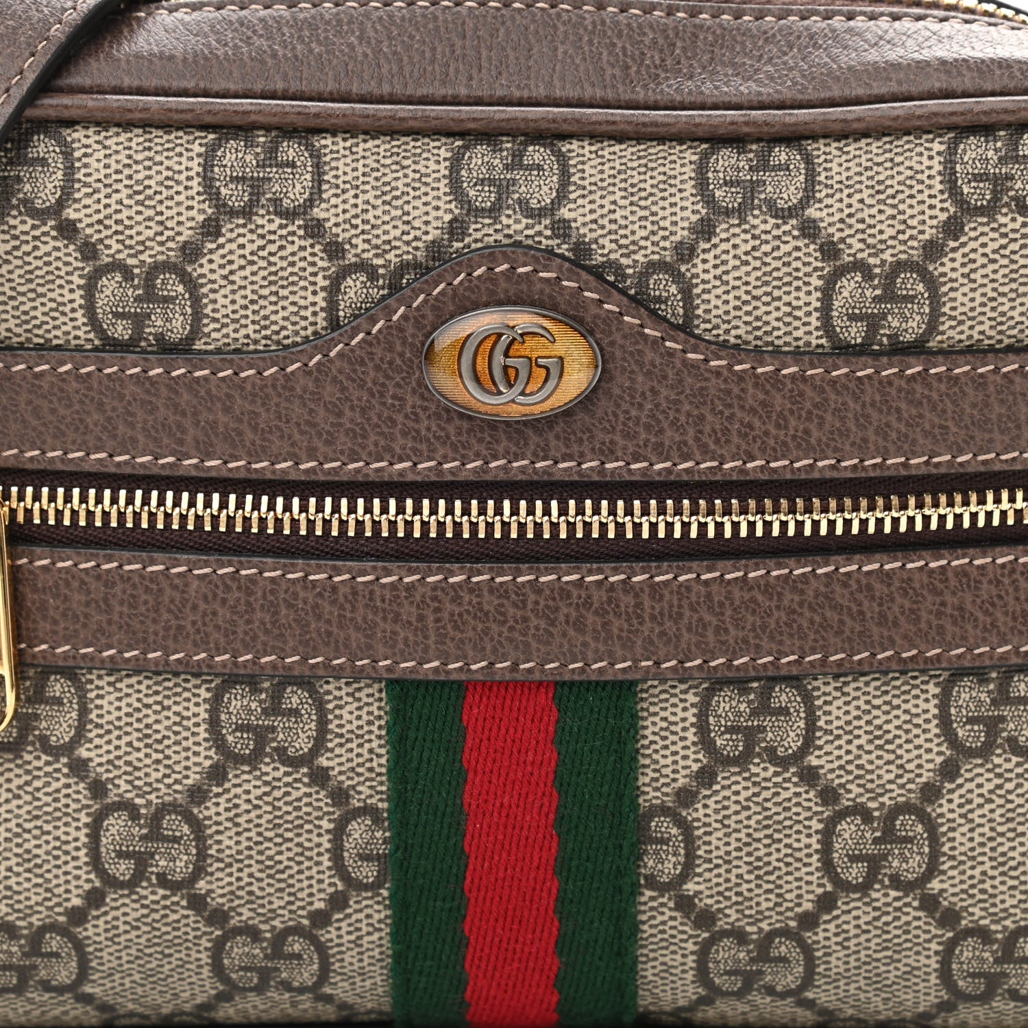 Gucci GG Supreme Monogram Web Mini Ophidia Shoulder Bag Brown 8 of 10