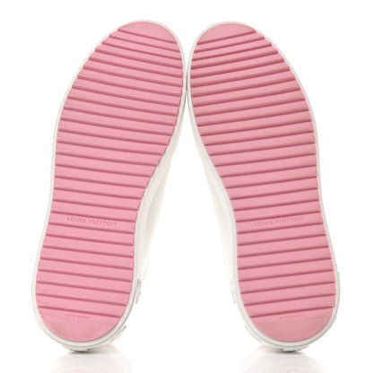 Louis Vuitton Lambskin Embossed Monogram Time Out Sneakers 39.5 White Pink 5 of 8