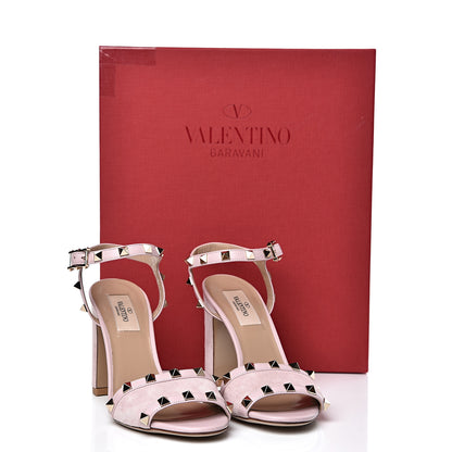 Valentino Garavani Suede Rockstud Ankle Strap 90mm Sandals 36.5 Water Rose 8 of 8