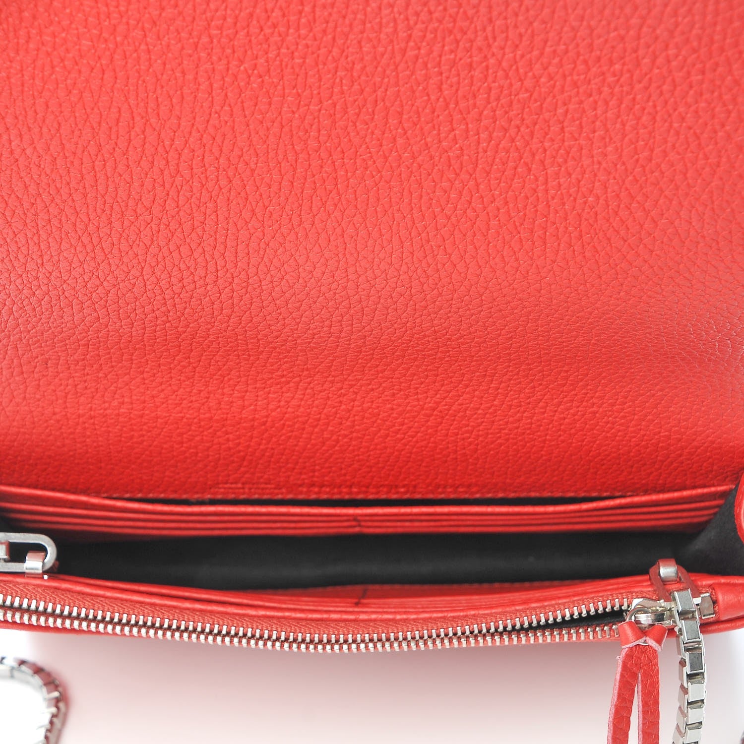 Balenciaga Vibrato Calfskin Classic Silver Hardware Wallet on Chain Rouge Cerise 5 of 9