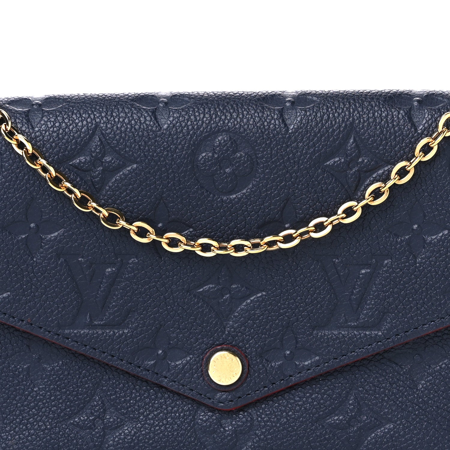 Louis Vuitton Empreinte Pochette Felicie Chain Wallet Marine Rouge 8 of 10