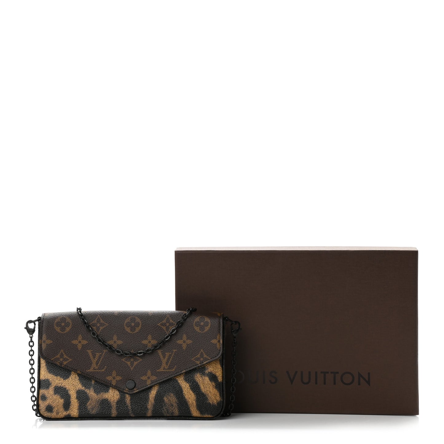 Monogram Animal Print Pochette Felicie Chain Wallet