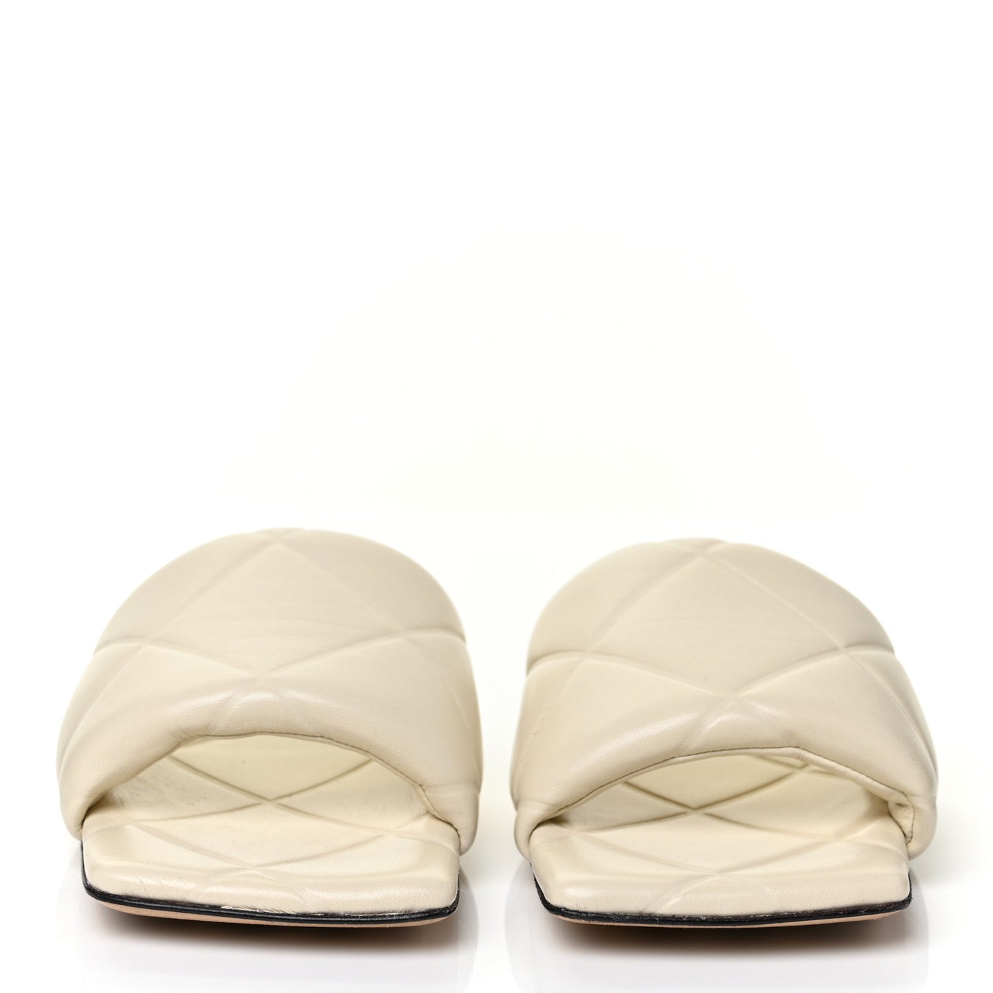 Nappa Quilted Rubber Lido Flat Sandals 37.5 Sea Salt