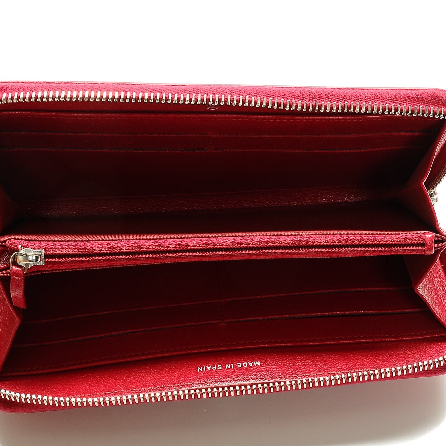 Sheepskin Quilted Mademoiselle Vintage Zip Around Wallet Dark Pink
