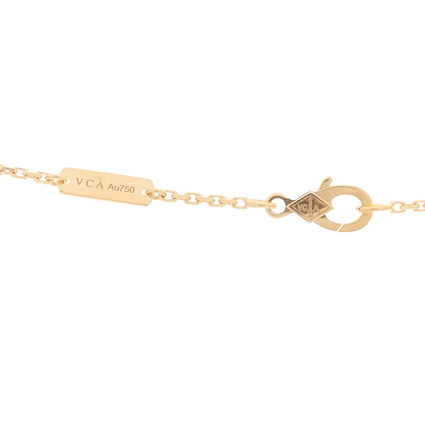 18K Rose Gold Diamond Black Onyx Vintage Alhambra Pendant Necklace