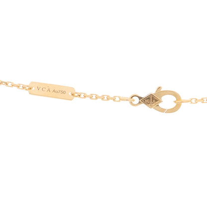 Van Cleef & Arpels 18K Rose Gold Diamond Black Onyx Vintage Alhambra Pendant Necklace 4 of 6