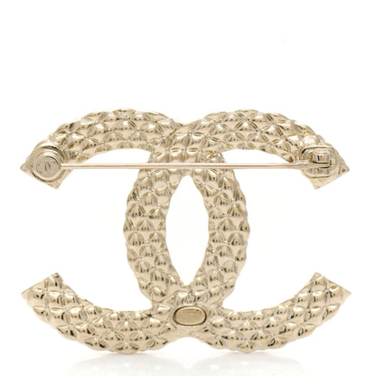 Chanel Metal Crystal Baguette CC Brooch Gold 3 of 5