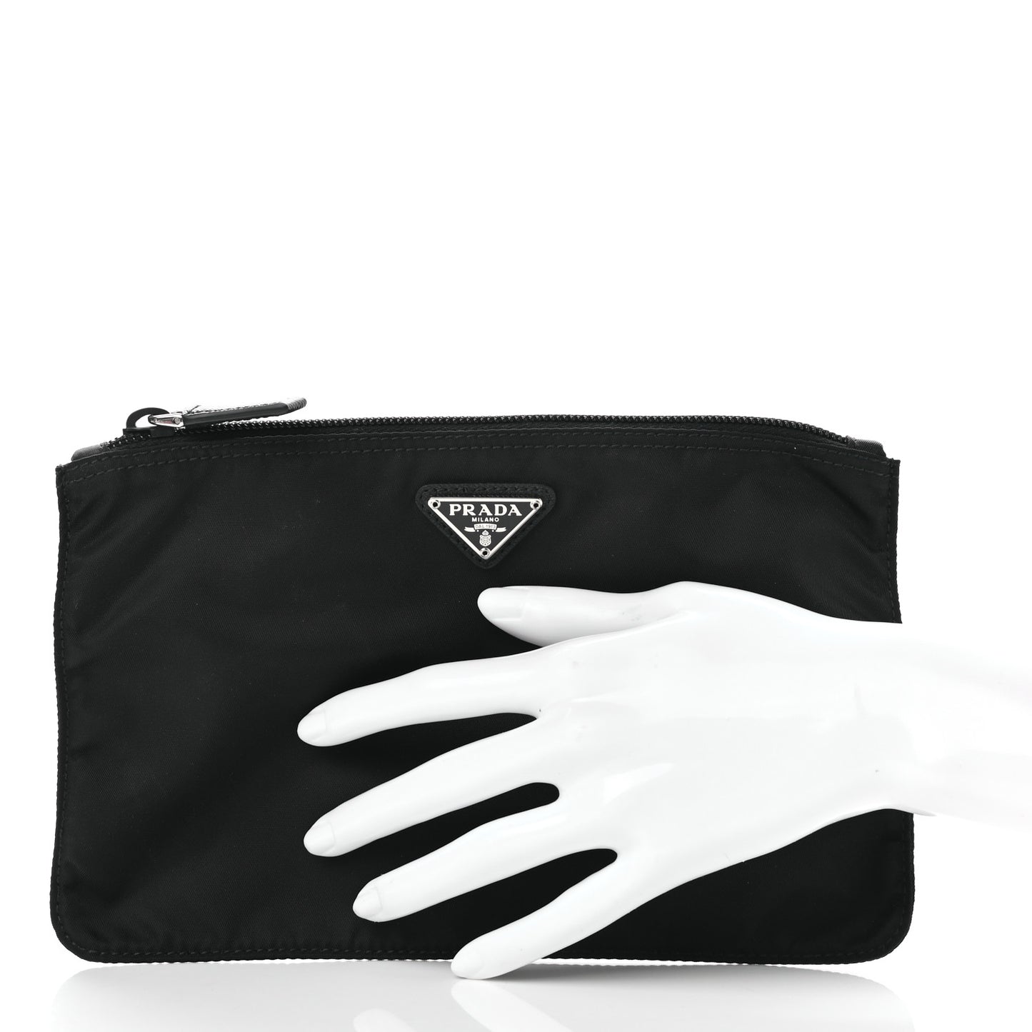 Nylon Tessuto Cosmetic Pouch Black