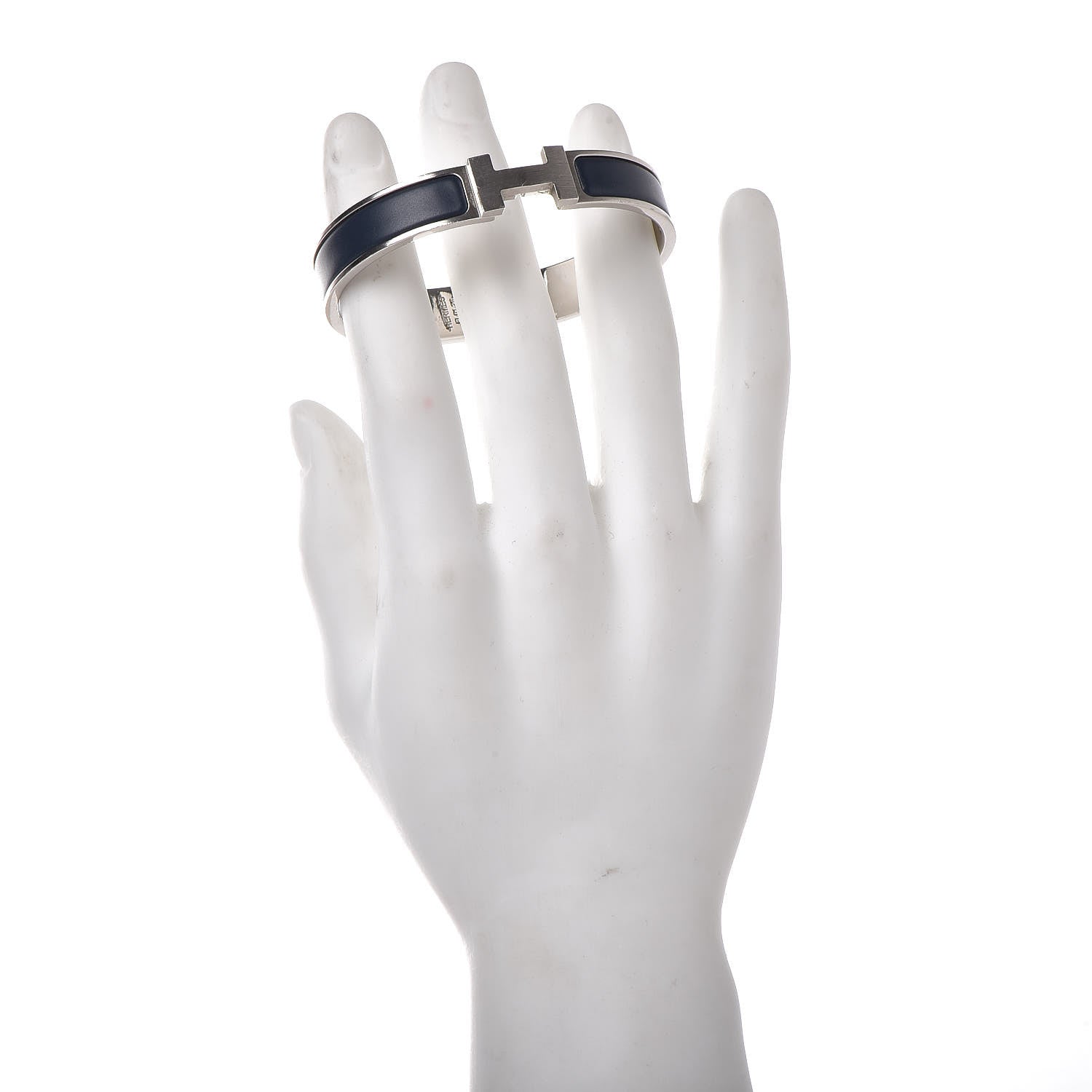 Hermes Matte Enamel Narrow Clic Clac HH Bracelet GM Bleu Nuit 2 of 7
