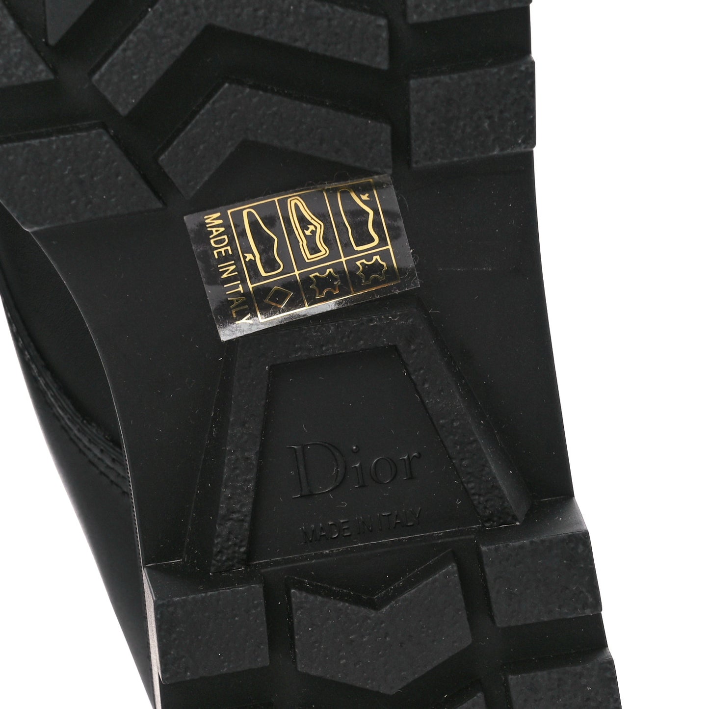 Calfskin Rubber Dioriron Boots 36 Black