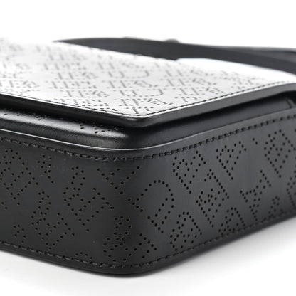 Burberry Calfskin Perforated Logo Hampshire Crossbody Black 9 of 9