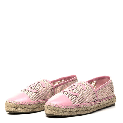 Chanel Mesh Lambskin CC Espadrilles 41 Light Pink Beige 3 of 7