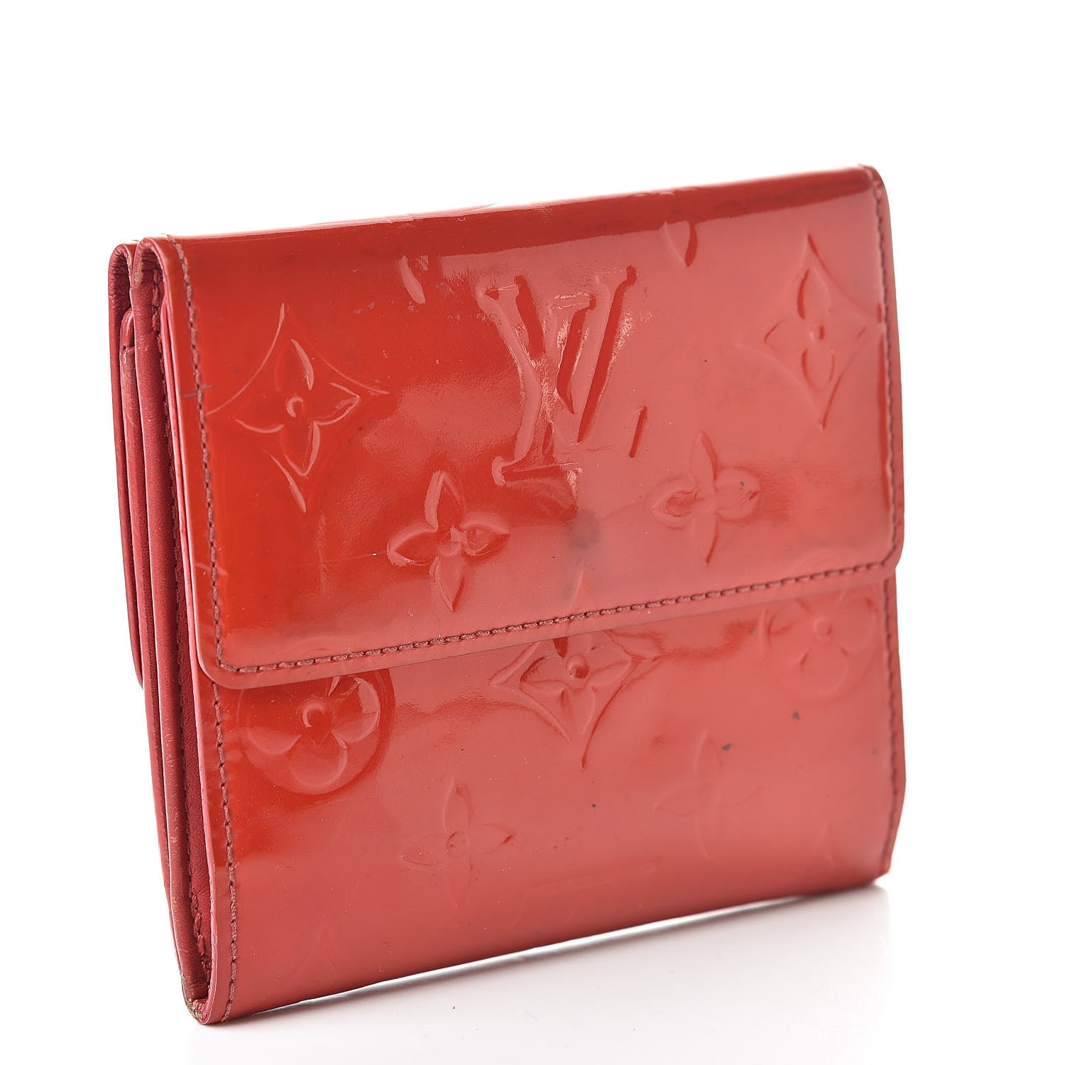 Louis Vuitton Vernis Elise Wallet Rouge Grenadine 3 of 13