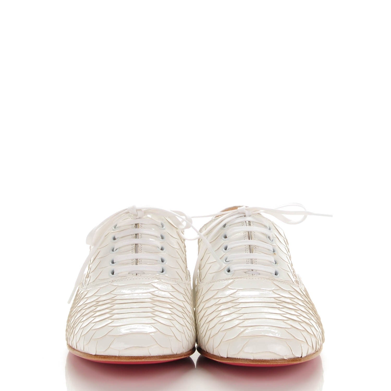 Christian Louboutin Python Crystal Kid Fred Flats 38 Glacier 2 of 9