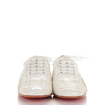 Christian Louboutin Python Crystal Kid Fred Flats 38 Glacier 2 of 9