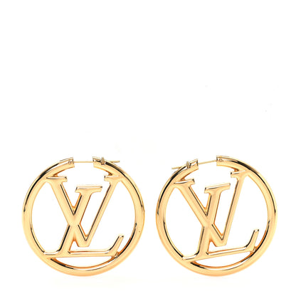 Louis Vuitton Metal Louise Hoop Earrings Gold 1 of 3