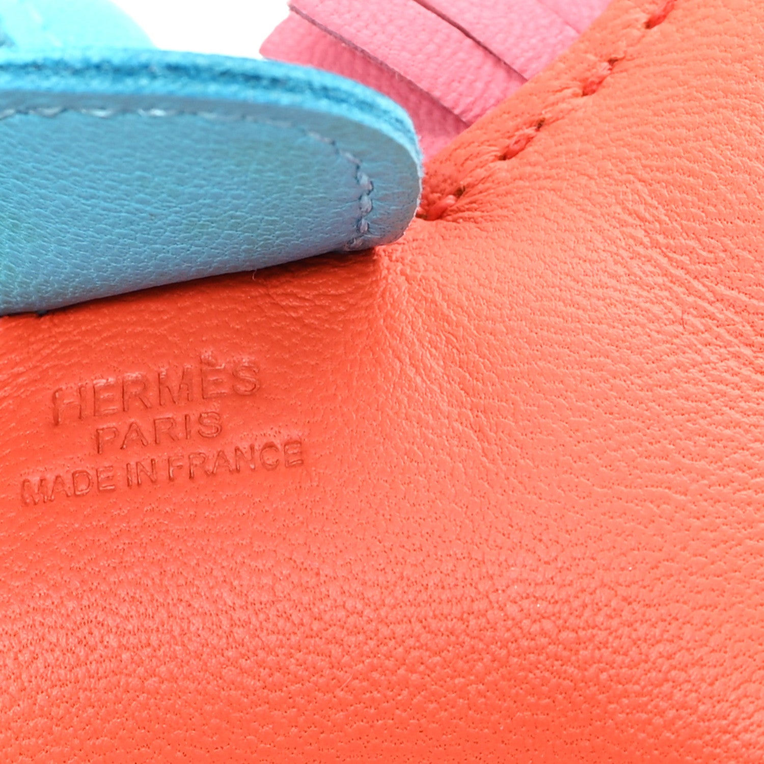 Hermes Milo Lambskin Grigri Rodeo Horse Bag Charm PM Orange Poppy Rose Azalee Bleu Azteque 3 of 3