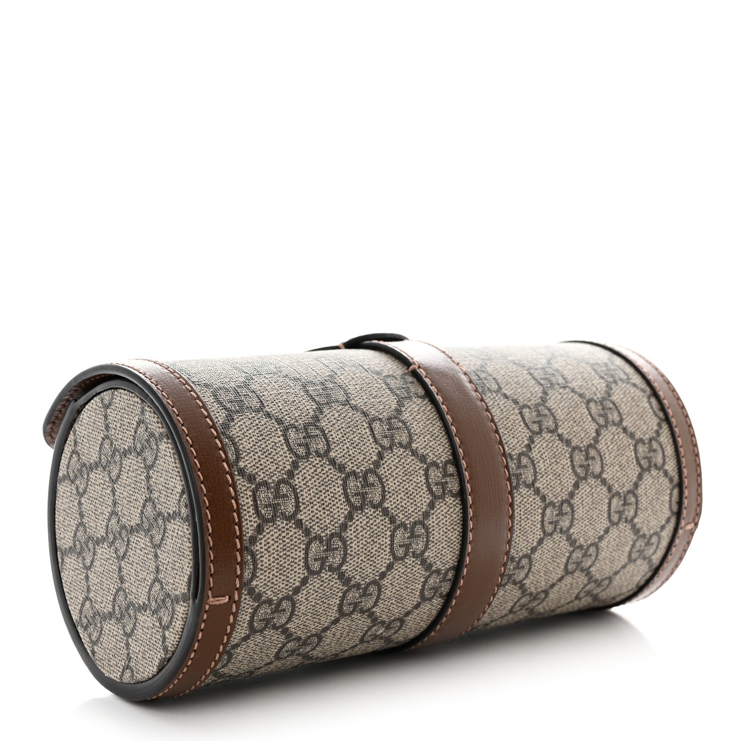 Gucci GG Supreme Monogram Calfskin Watch Travel Case Beige Ebony Brown Sugar 4 of 12