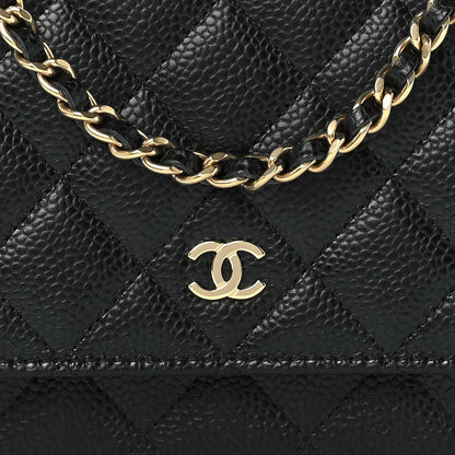Chanel Caviar Quilted Wallet On Chain WOC Black 10 of 14
