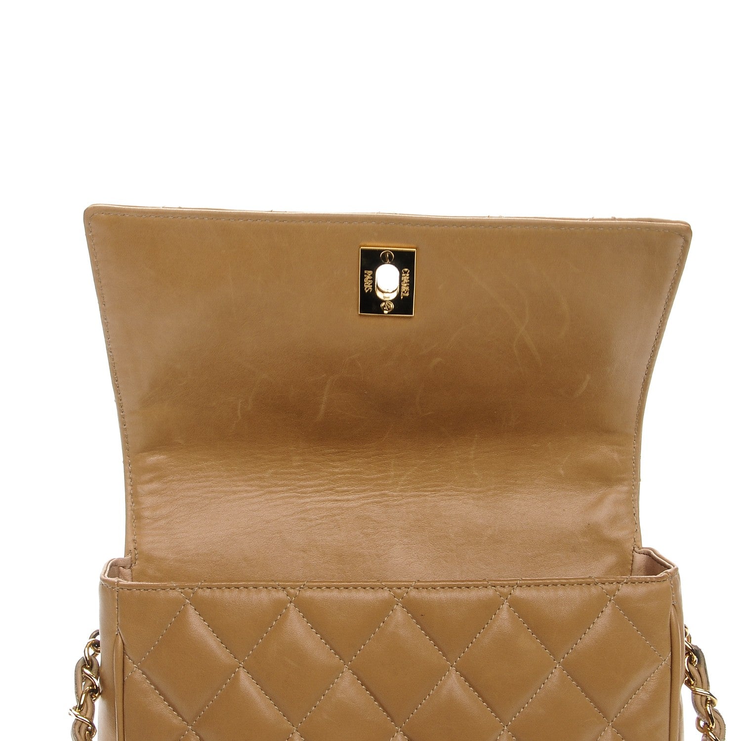 Chanel Lambskin Flap Shoulder Bag Beige 7 of 10