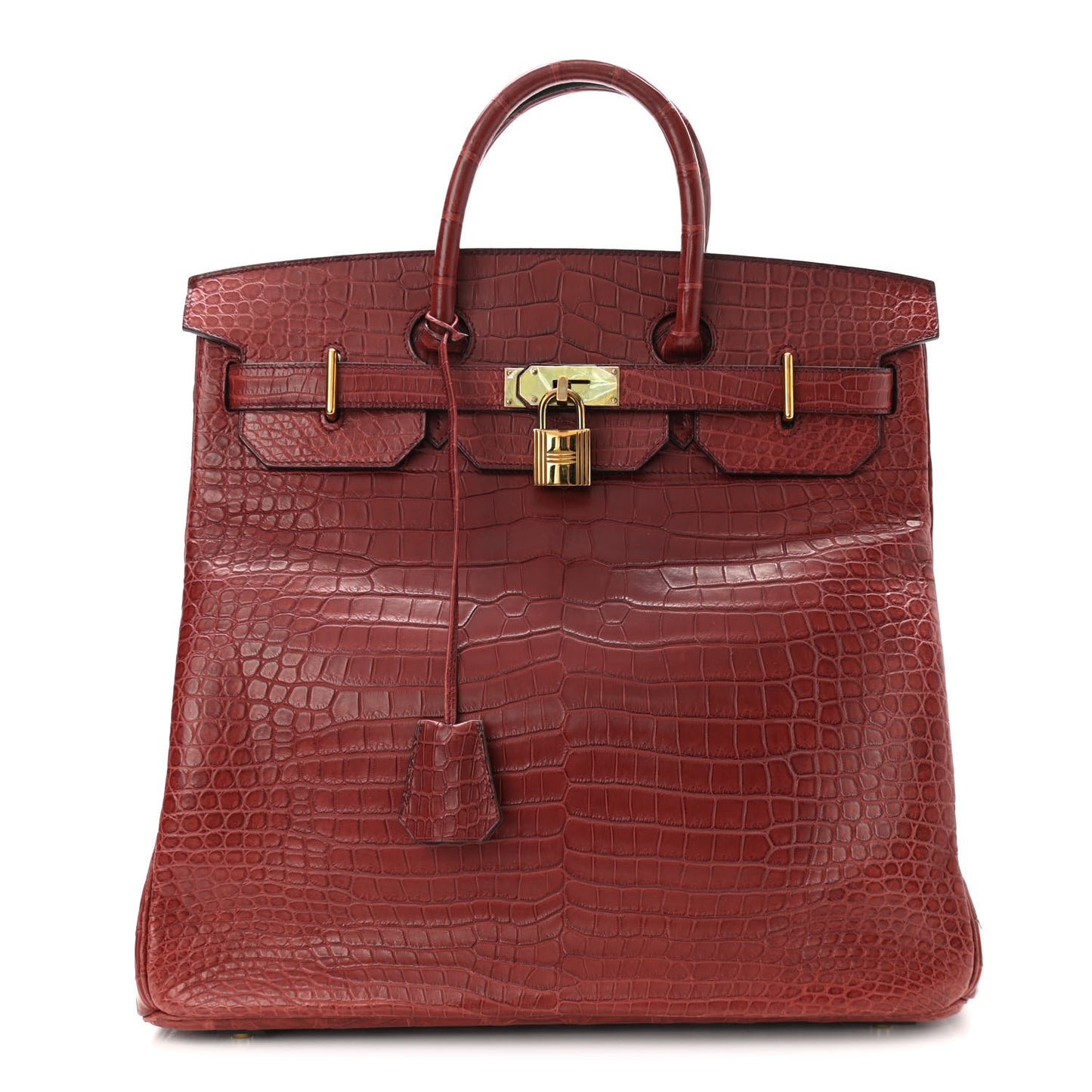 Matte Porosus Crocodile HAC Birkin 40 Bourgogne