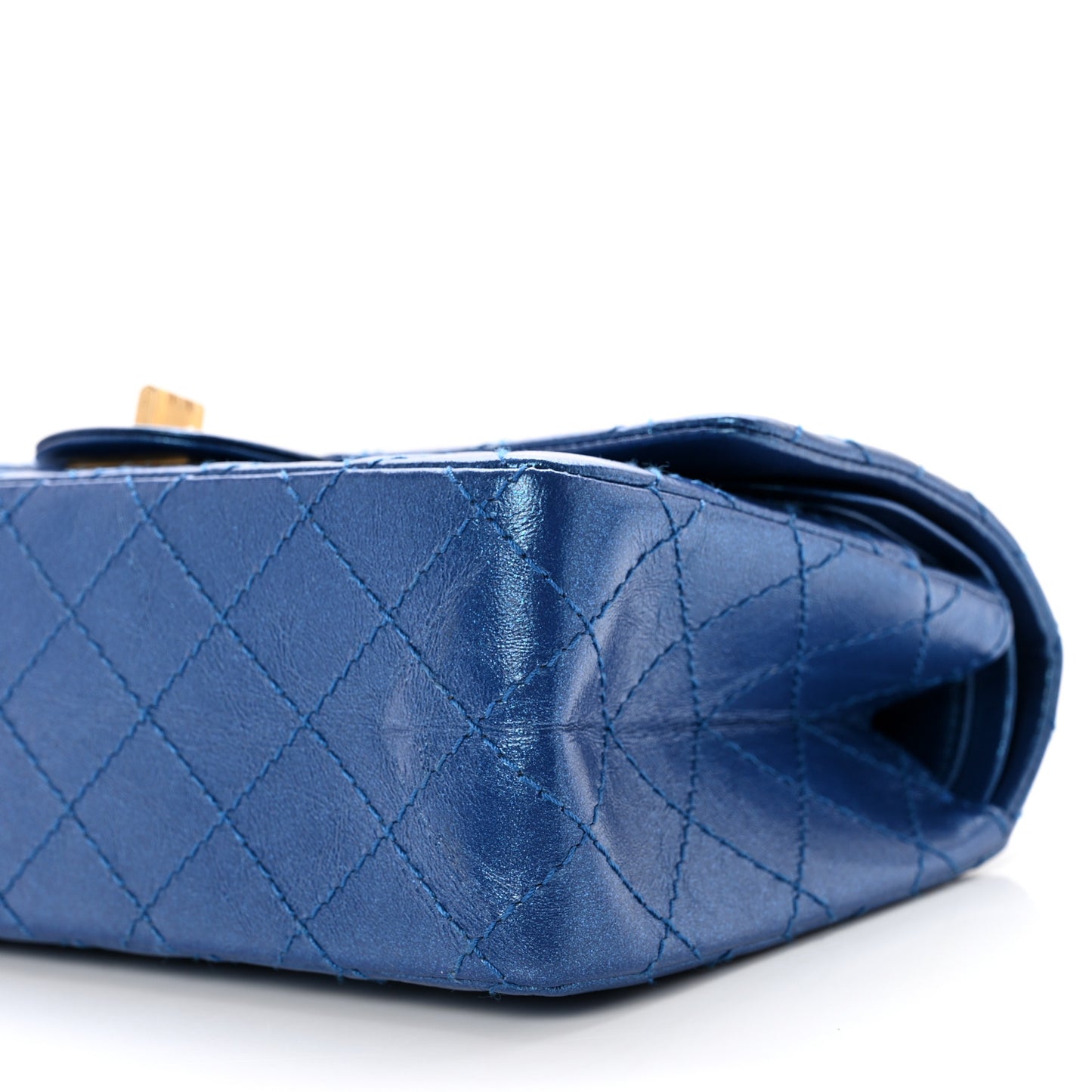 Metallic Calfskin Quilted 2.55 Reissue 225 Flap Blue