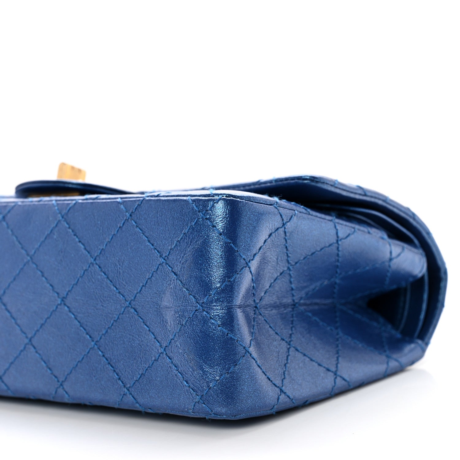 Chanel Metallic Calfskin Quilted 2.55 Reissue 225 Flap Blue 8 of 8