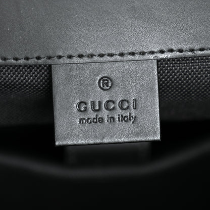 Gucci Soft GG Supreme Monogram Calfskin Web Double Buckle Backpack Black 6 of 13