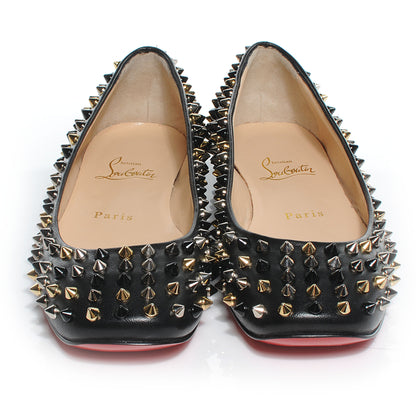 Christian Louboutin Leather Spiked Gozul Flats Black 37.5 2 of 7