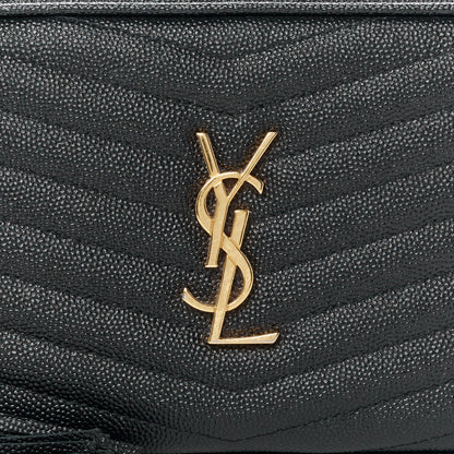 Saint Laurent Grain De Poudre Matelasse Monogram Mini Lou Camera Bag Black 8 of 10
