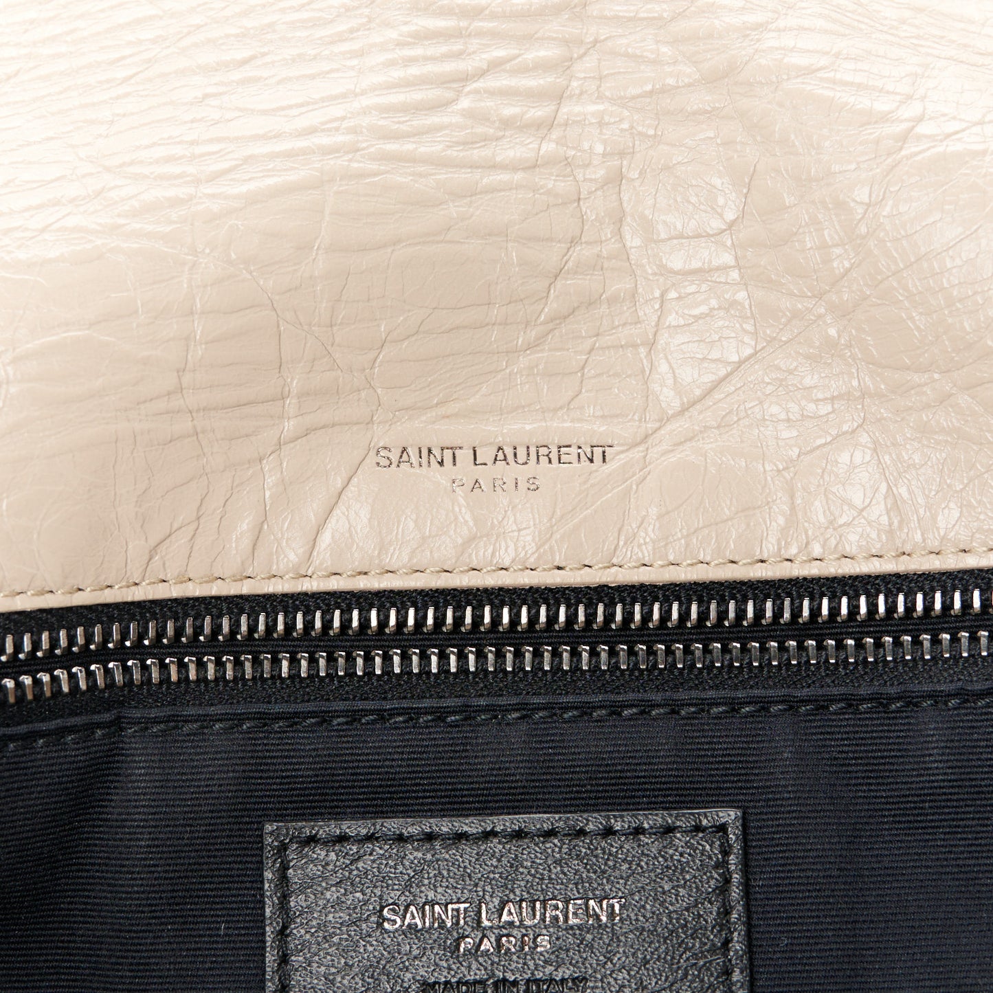 Crinkled Calfskin Matelasse Monogram Medium Niki Chain Satchel Light Taupe