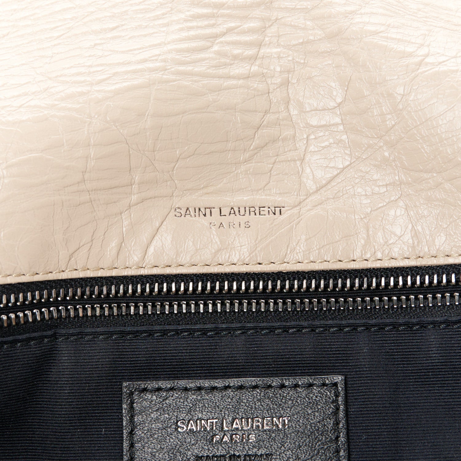 Saint Laurent Crinkled Calfskin Matelasse Monogram Medium Niki Chain Satchel Light Taupe 6 of 11