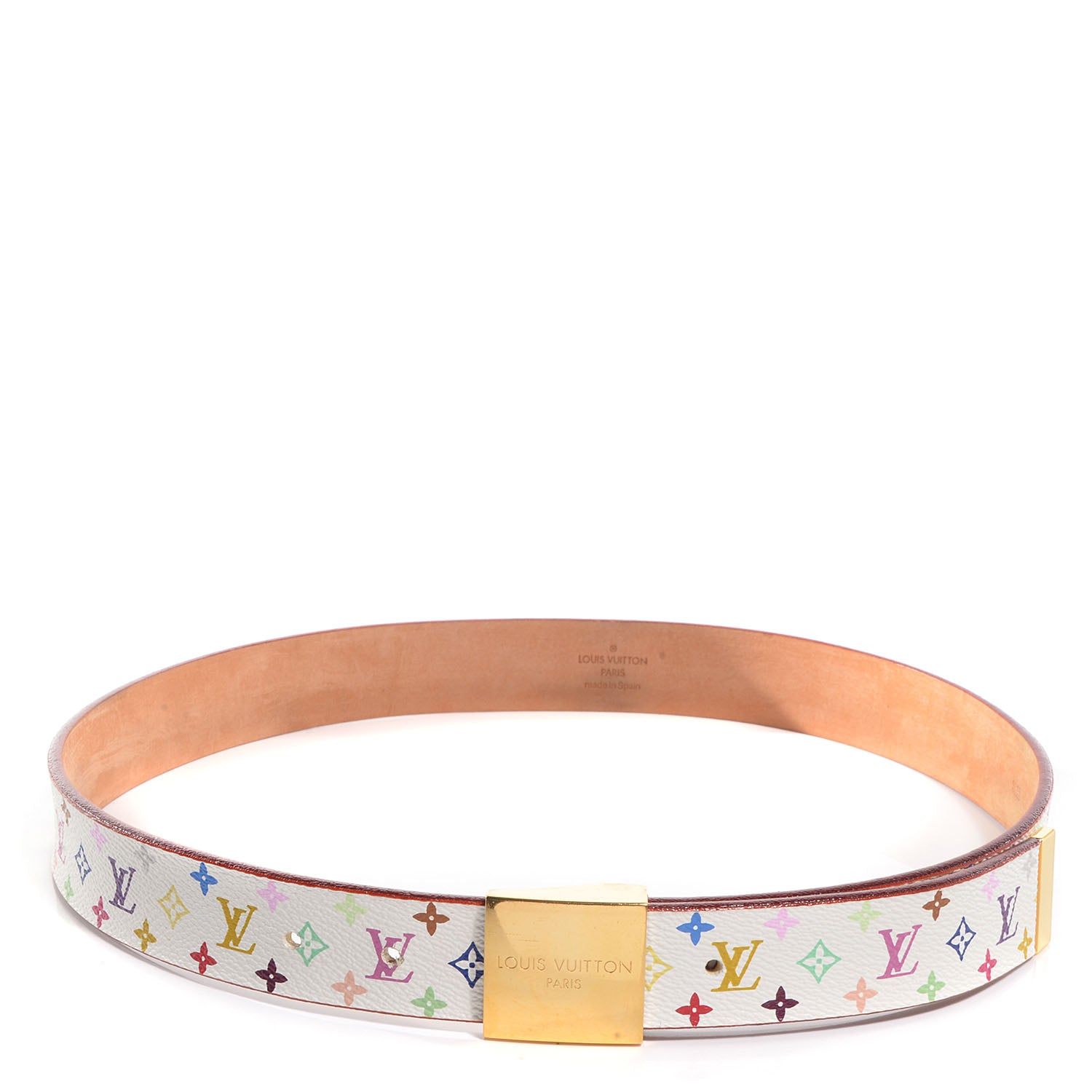 Louis Vuitton Square Buckle Belt White 80 32 3 of 8