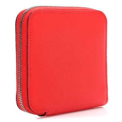 Hermes Epsom Silk'in Compact Wallet Vermillon 3 of 7