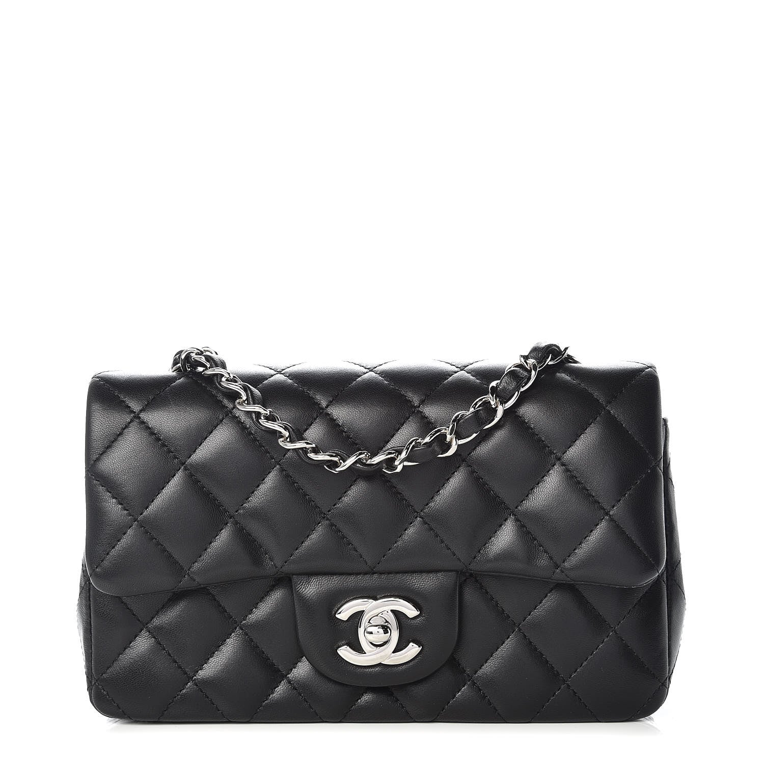 Chanel Lambskin Quilted Mini Rectangular Flap Black 1 of 10