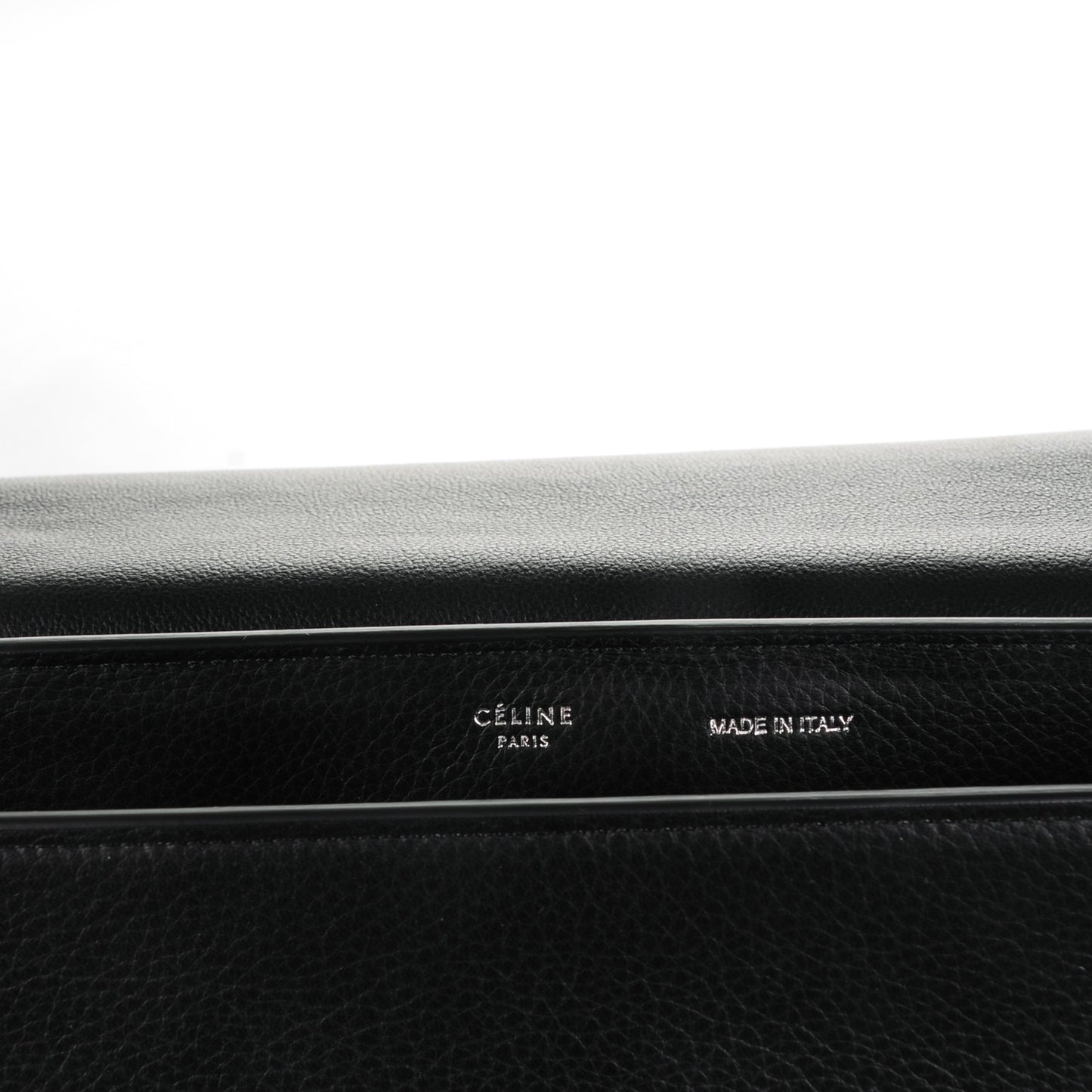 Drummed Calfskin Suede Large Trapeze Black