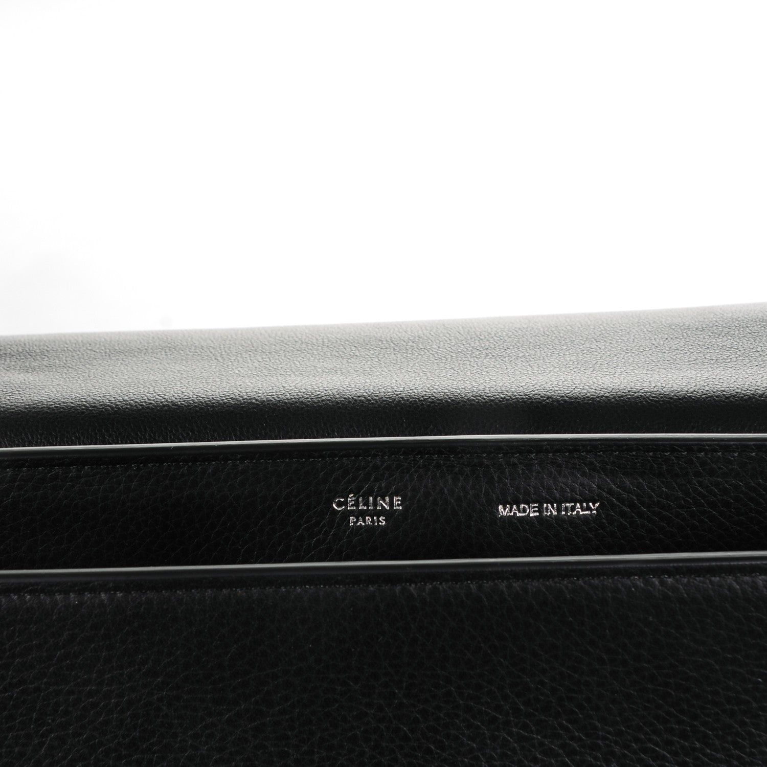 Celine Drummed Calfskin Suede Large Trapeze Black 6 of 8