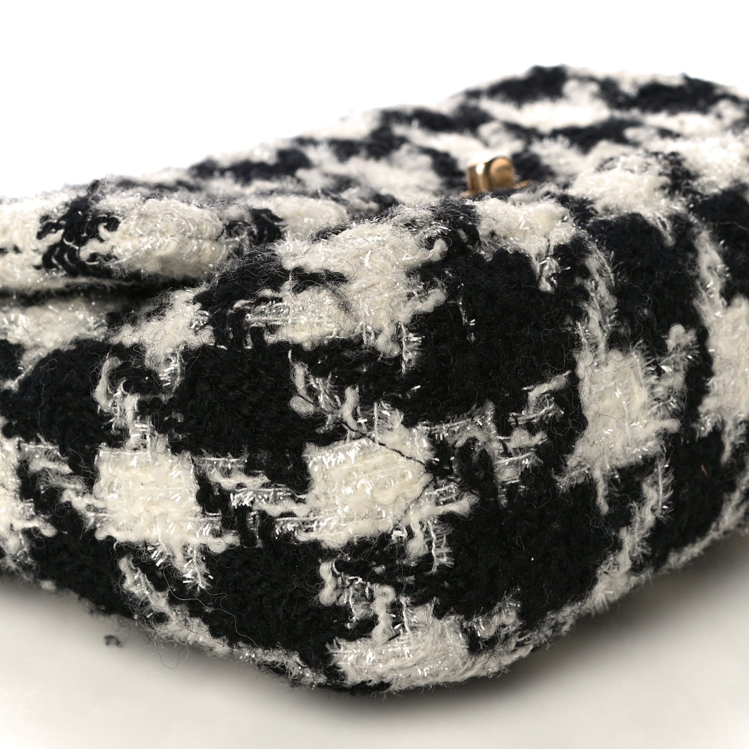Chanel Tweed Quilted Medium Chanel 19 Flap Black Ecru White 5 of 10