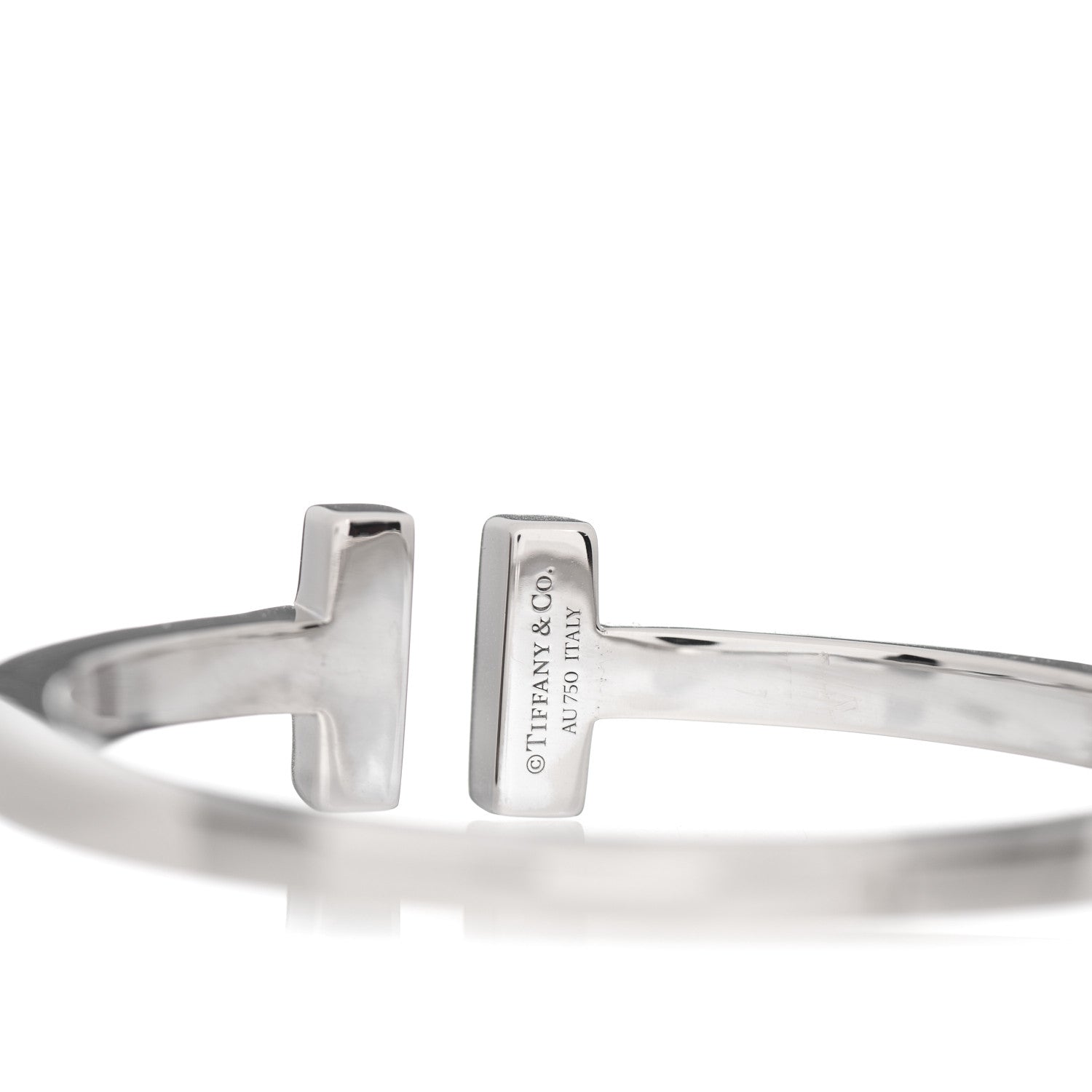 Tiffany 18K White Gold Diamond T Square Pave Bracelet 4 of 4