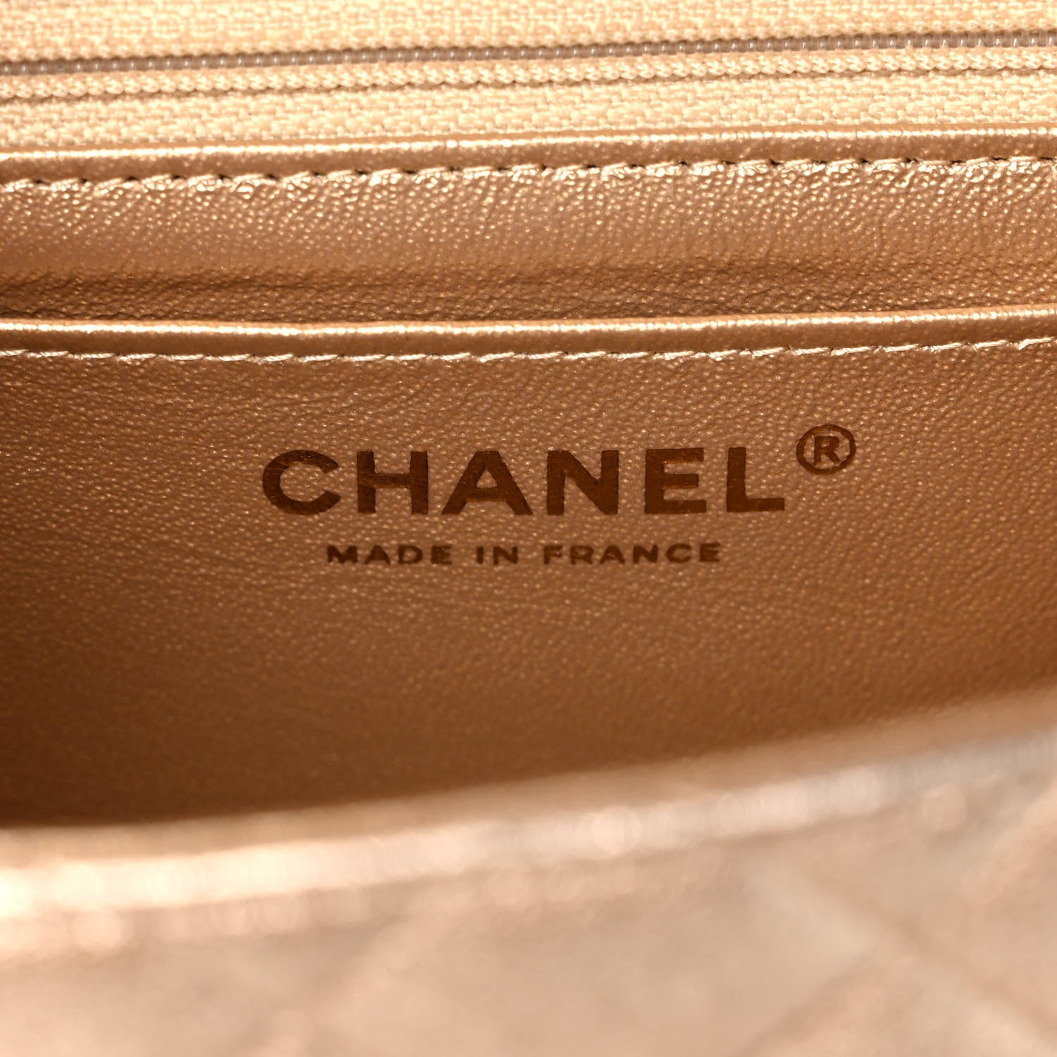Chanel Metallic Lambskin Quilted Mini Square Flap Gold 5 of 10