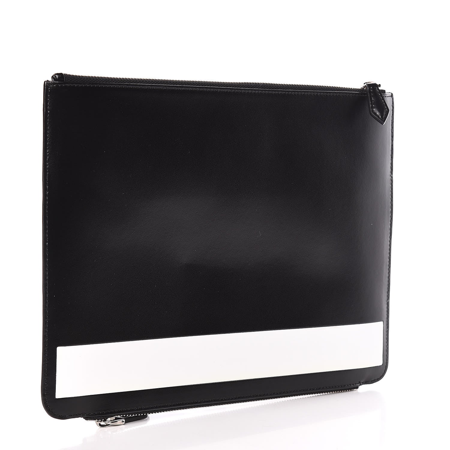 Givenchy Calfskin Large Double Zip Pouch Black White 3 of 7