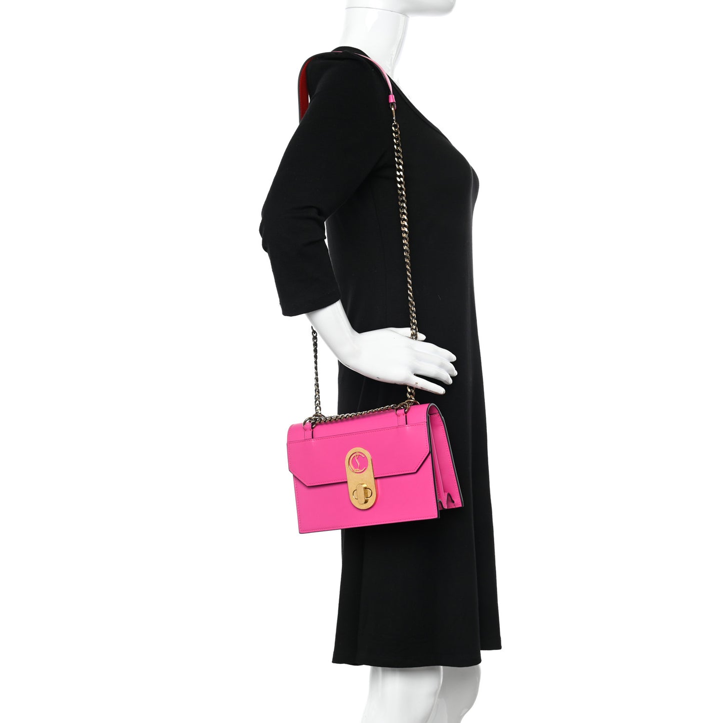 Calfskin Large Elisa Shoulder Bag Hot Pink