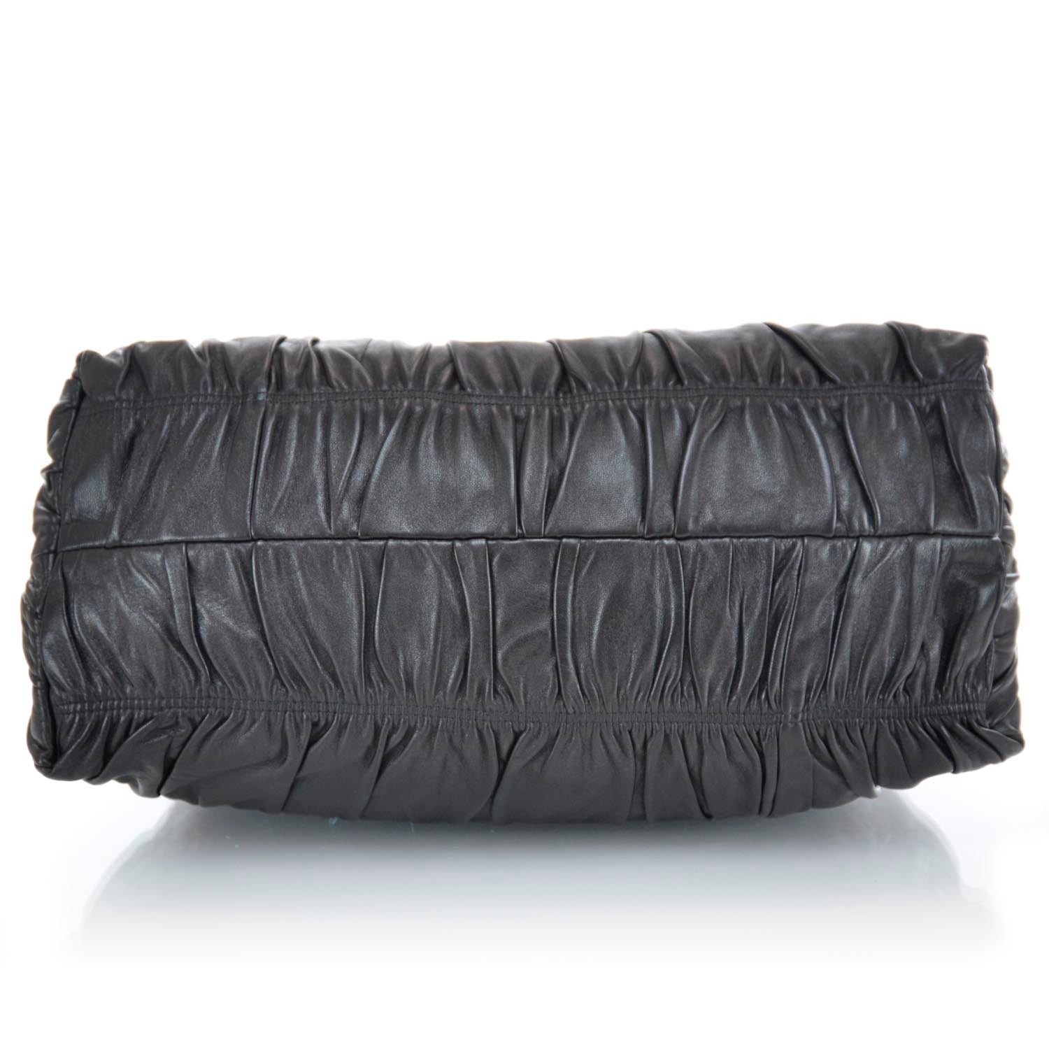 Prada Nappa Leather Gaufre Tote Nero Black 6 of 11