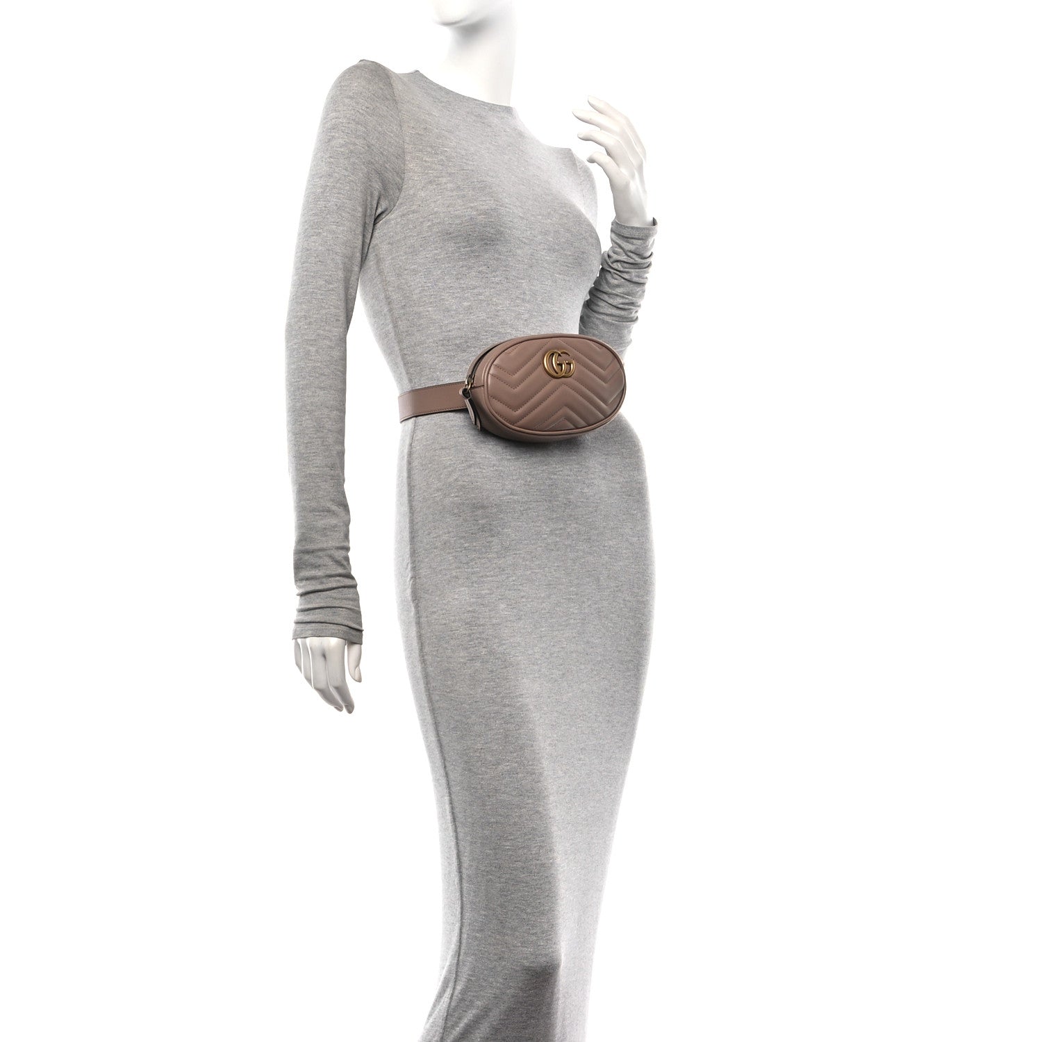 Gucci Calfskin Matelasse GG Marmont Belt Bag 85 34 Porcelain Rose 2 of 11