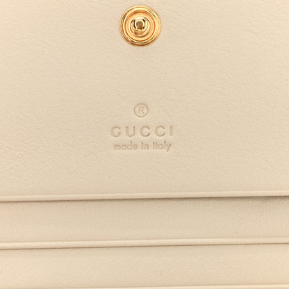 Gucci Calfskin Interlocking Card Case Mystic White Hibiscus Red 7 of 8