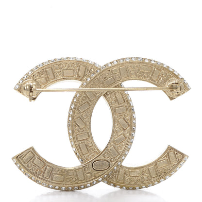 Chanel Baguette Crystal CC Brooch Gold Black 3 of 5