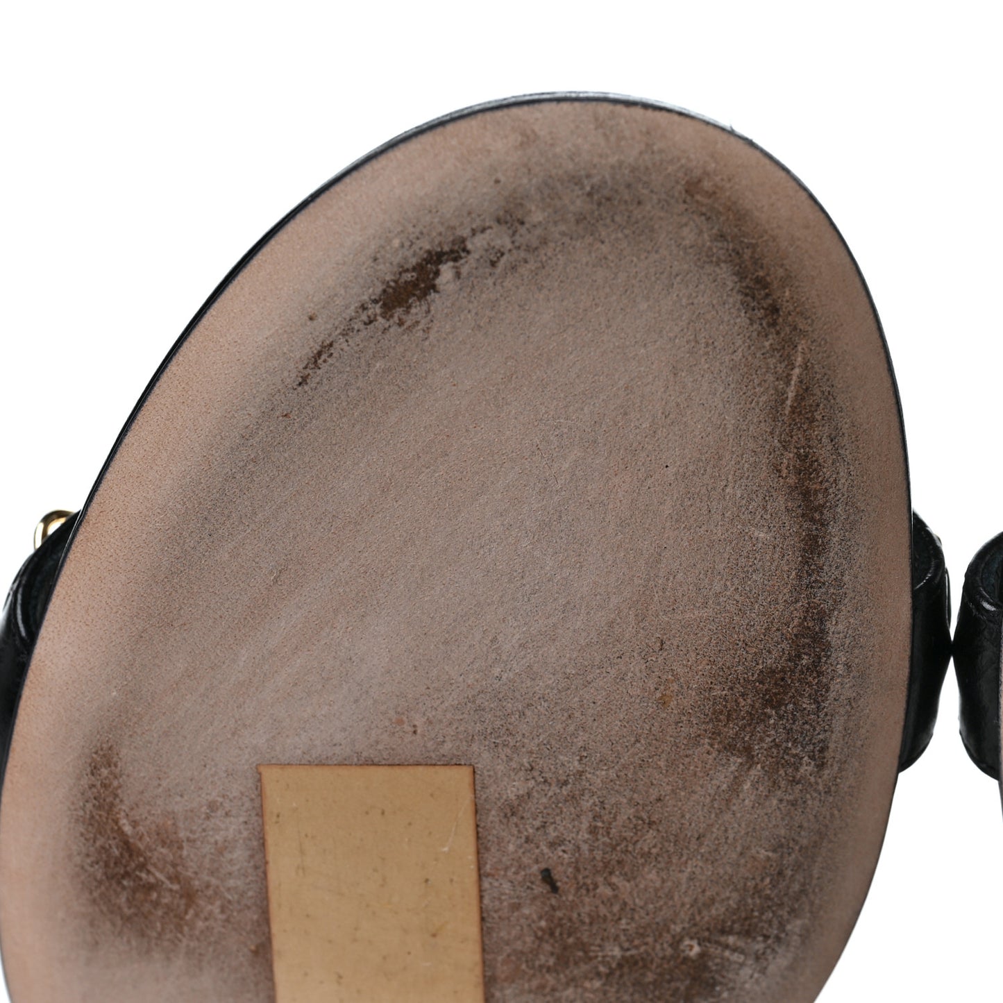 Calfskin Chain Sandals 39.5 Black