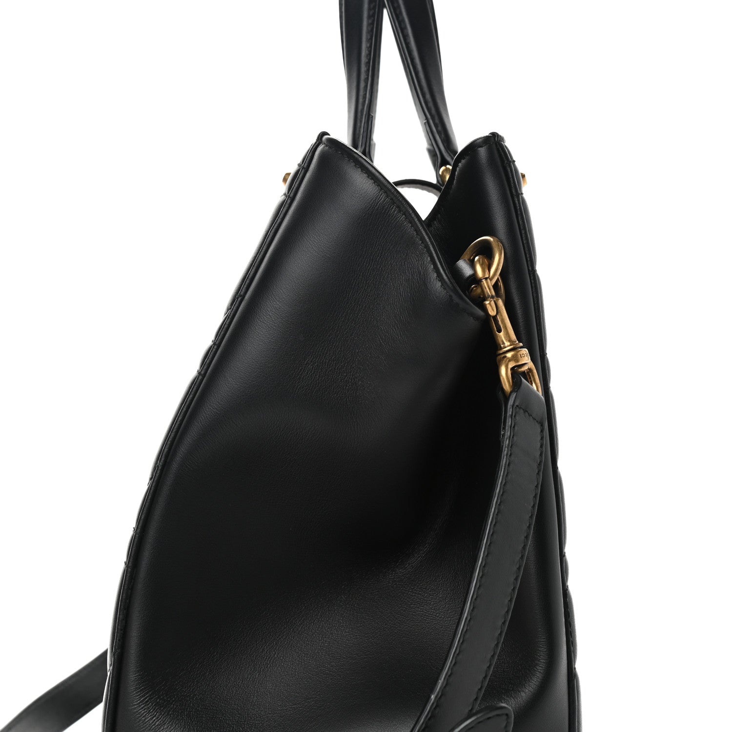 Gucci Calfskin Matelasse Studded Medium GG Marmont Tote Black 11 of 11